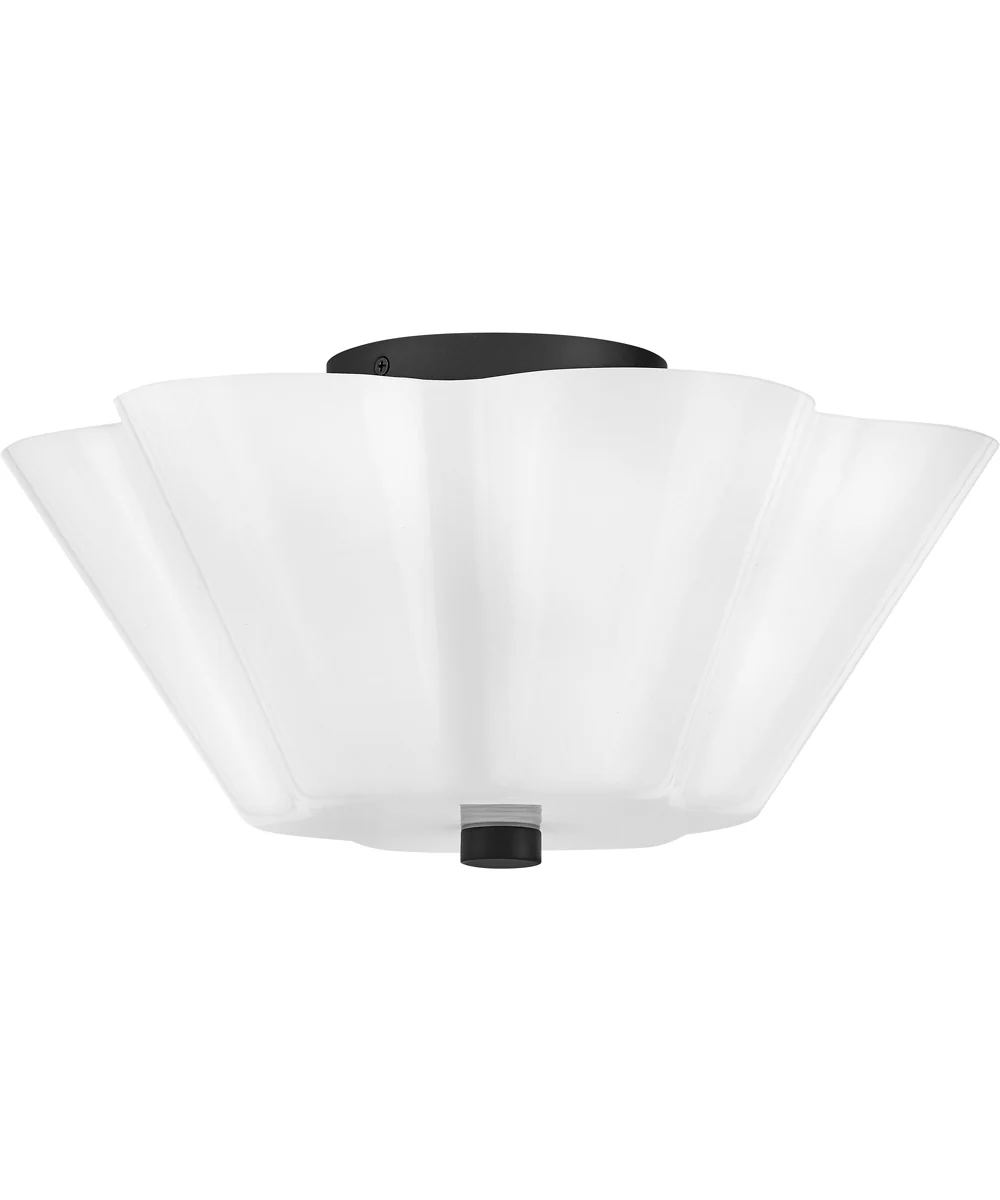 Honey 3-Light Medium Semi-Flush Mount in Black - Image 2