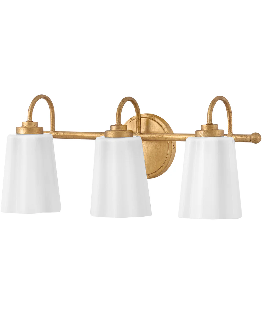 Honey 3-Light Medium Three Light Vanity in Distressed Brass - Image 4