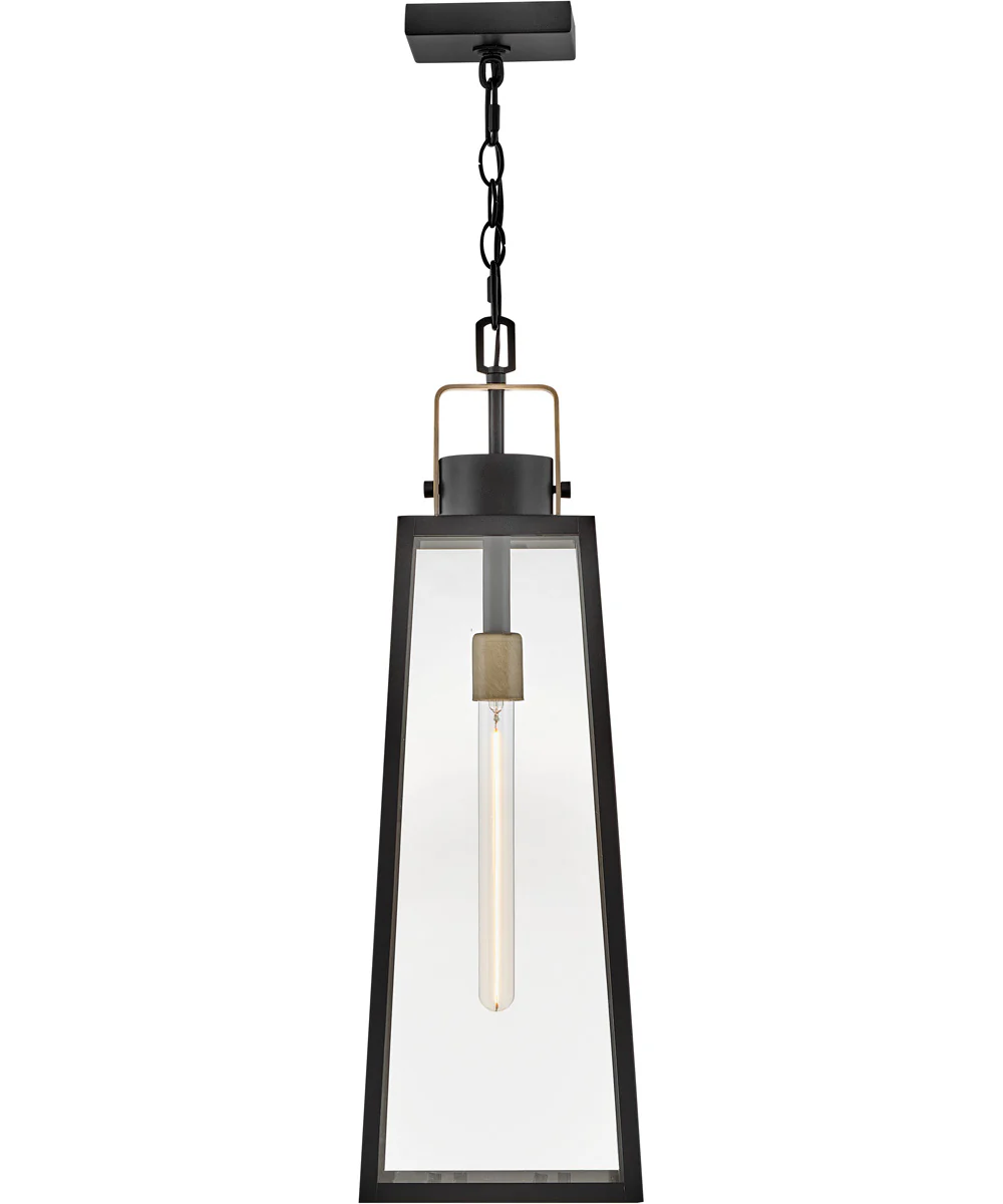 Hugh 1-Light Large Hanging Lantern in Black - Image 4