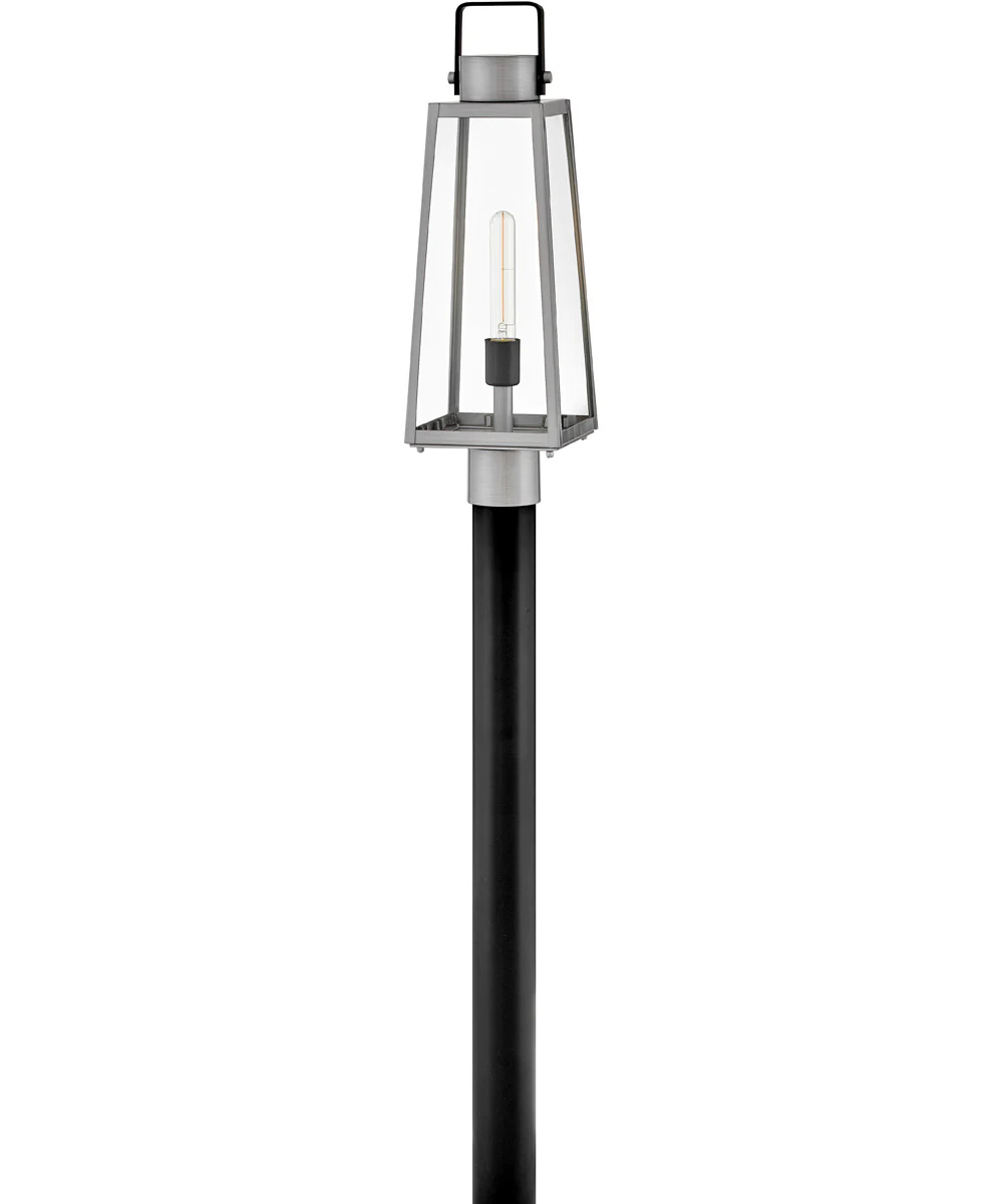 Hugh 1-Light Large Post Mount Lantern in Antique Brushed Aluminum - Image 2