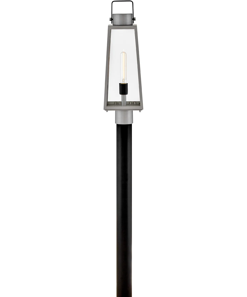 Hugh 1-Light Large Post Mount Lantern in Antique Brushed Aluminum - Image 4
