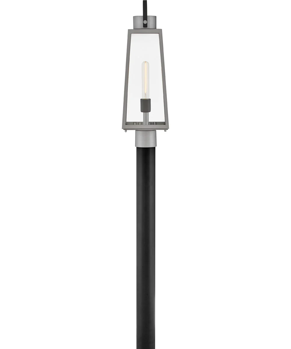 Hugh 1-Light Large Post Mount Lantern in Antique Brushed Aluminum - Image 5