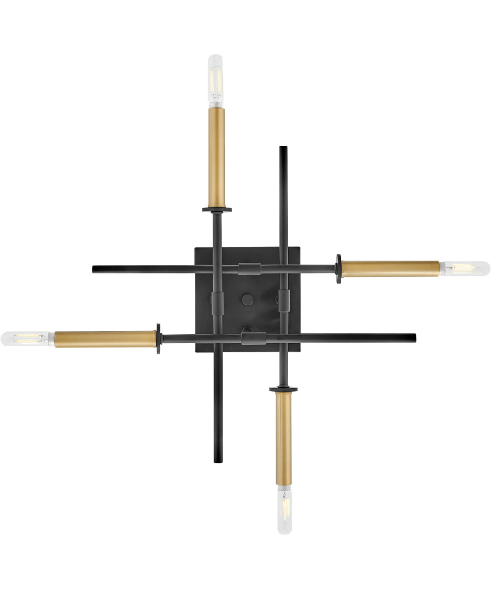 Hux 4-Light Medium Semi-Flush Mount in Black - Image 5
