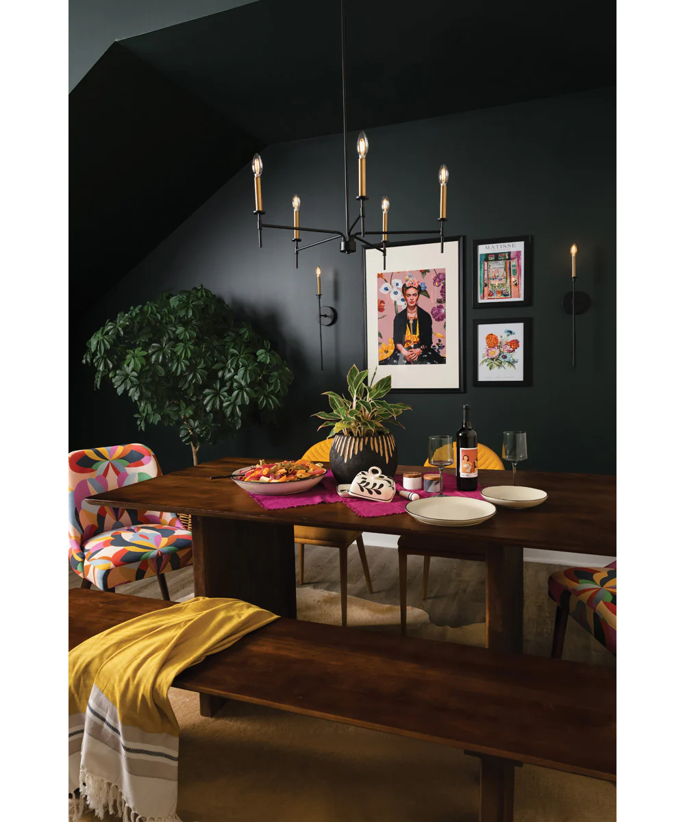 Hux 5-Light Medium Single Tier Chandelier in Black - Image 2