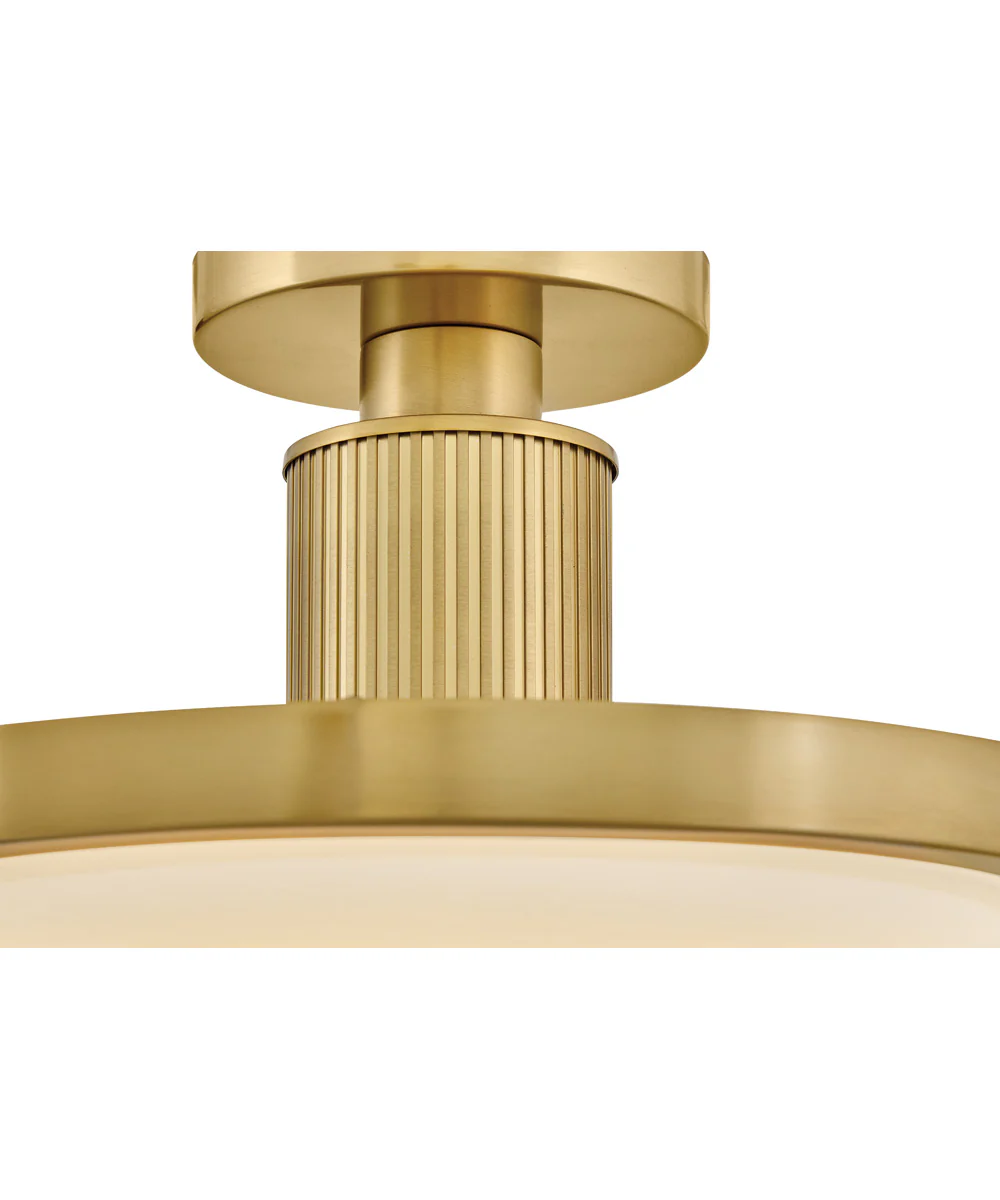 Kieran LED-Light Medium Semi-Flush Mount in Lacquered Brass - Image 3