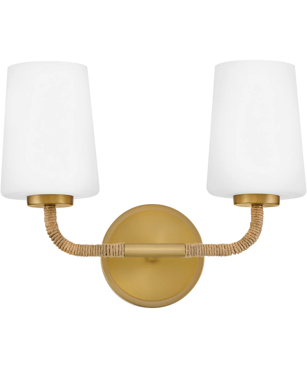 Kline 2-Light Small Two Light Vanity in Lacquered Brass - Image 2
