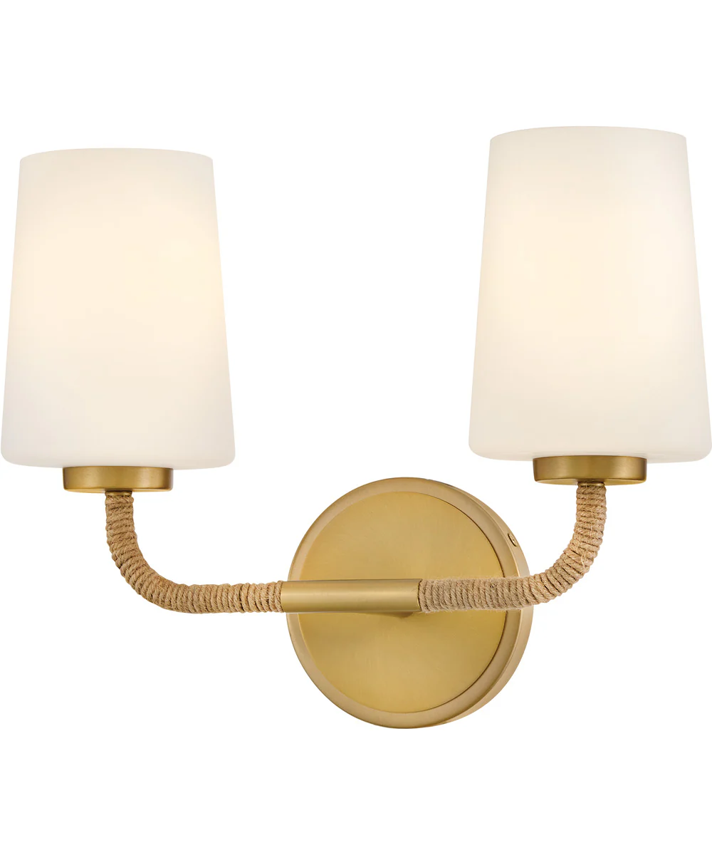 Kline 2-Light Small Two Light Vanity in Lacquered Brass - Image 3