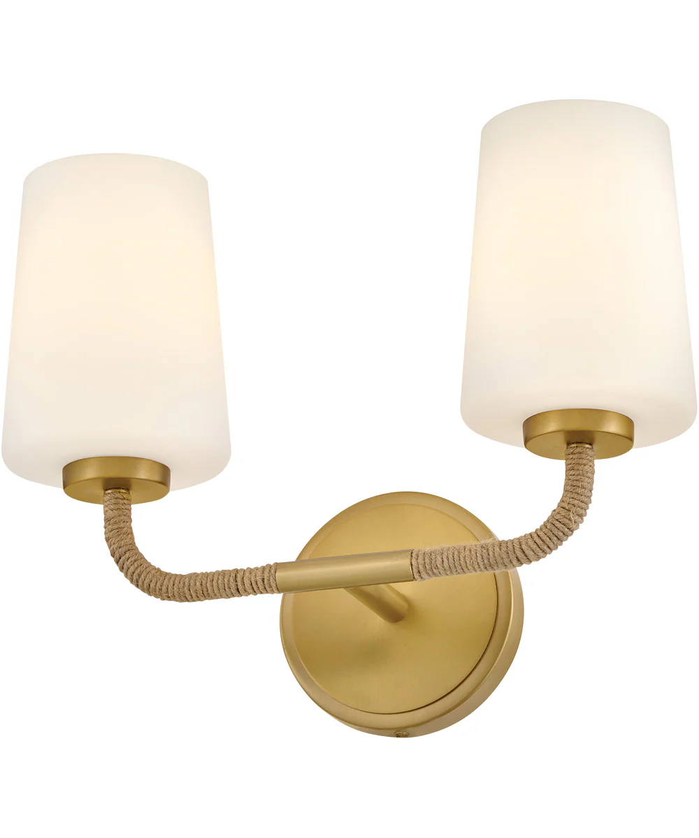 Kline 2-Light Small Two Light Vanity in Lacquered Brass - Image 4