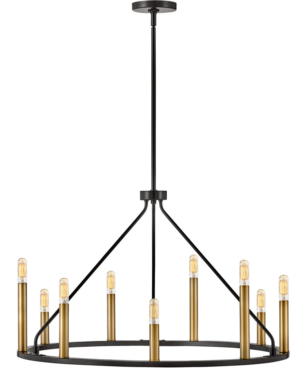 Lazlo 9-Light Medium Single Tier Chandelier in Black - Image 3