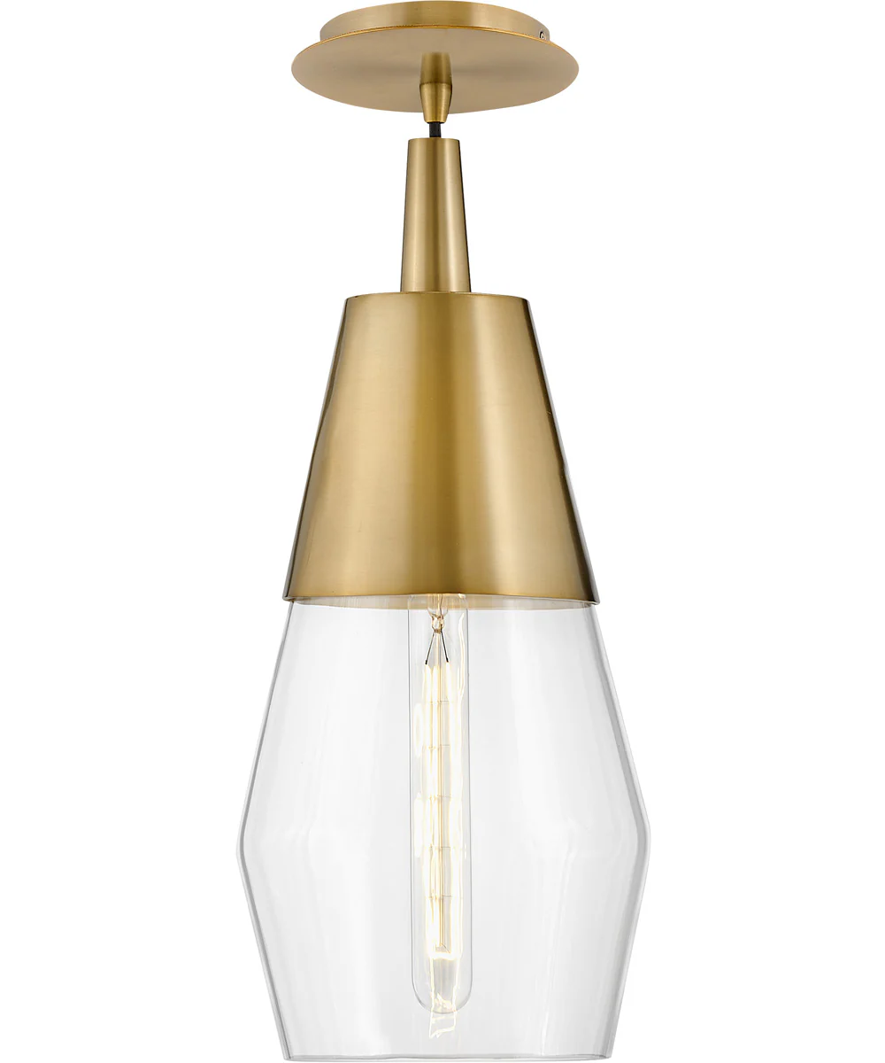 Livie 1-Light Small Single Light Convertible Pendant in Lacquered Brass - Image 2