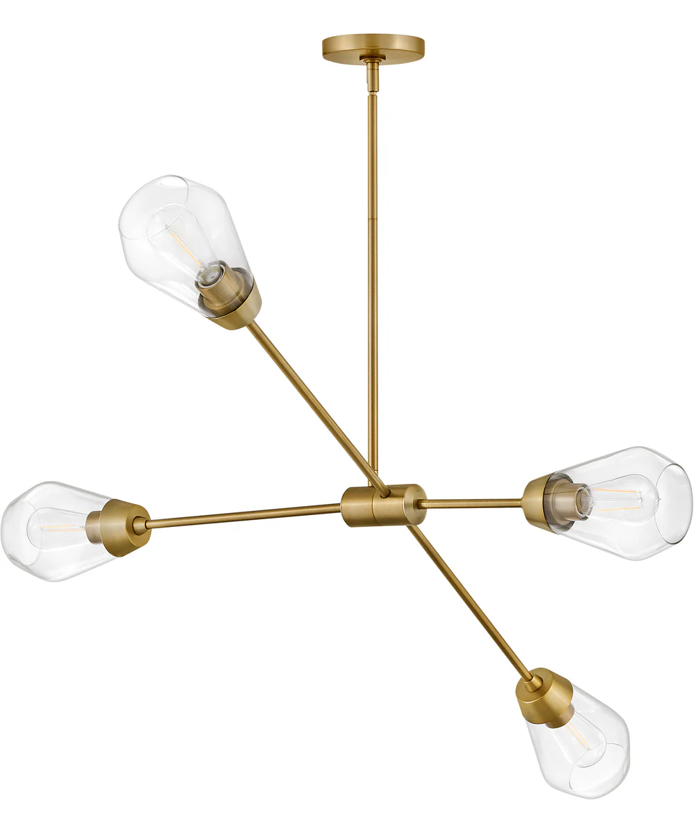 Livie 4-Light Medium Convertible Mobile Single Tier in Lacquered Brass - Image 3
