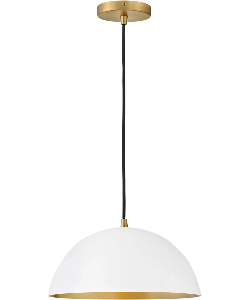 Lou 1-Light Medium Single Light Pendant in Matte White