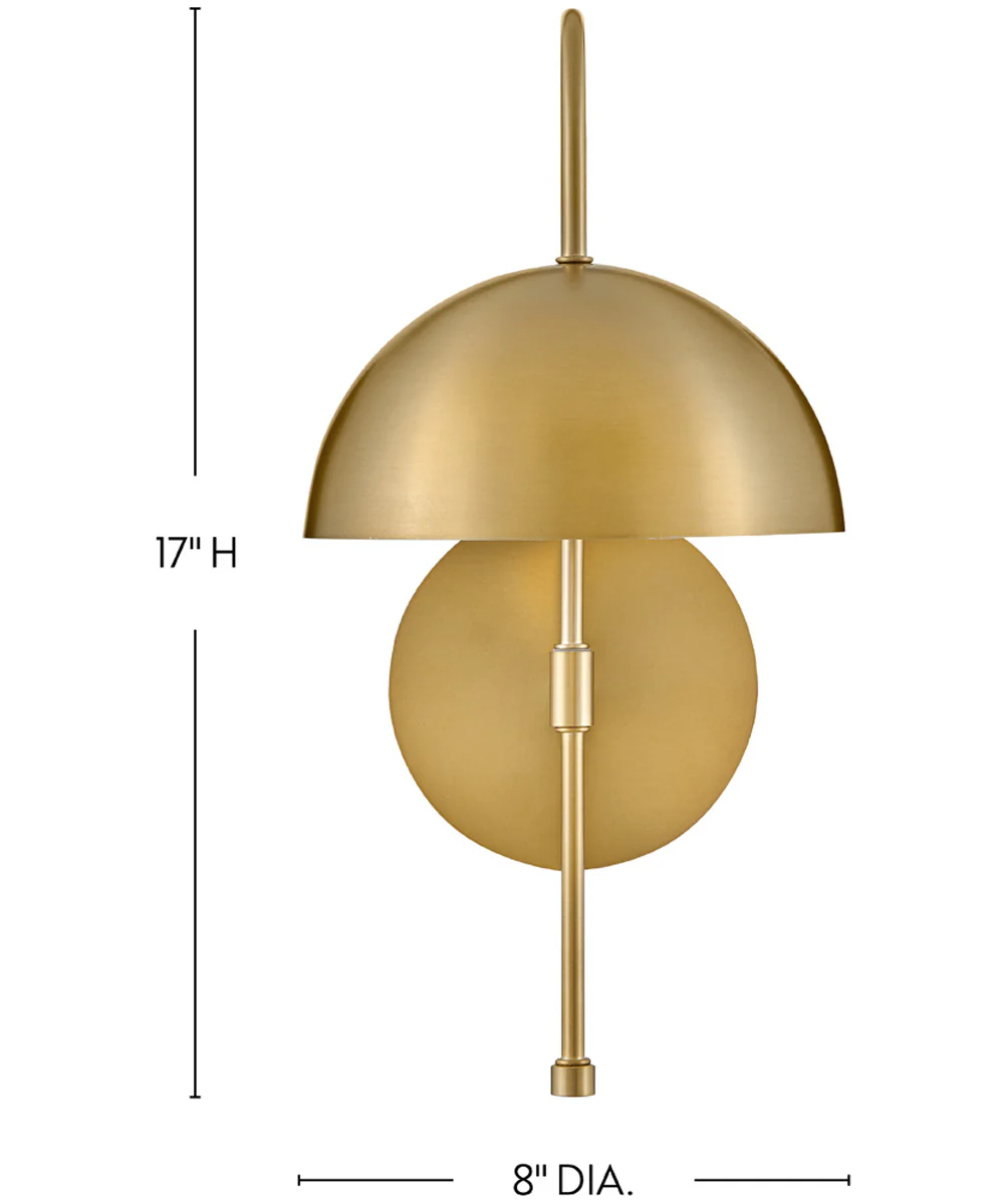 Lou 1-Light Medium Single Light Sconce in Lacquered Brass - Image 2