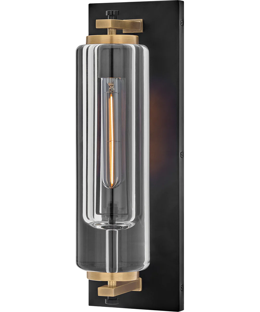 Lourde 1-Light Medium Wall Mount Lantern in Black