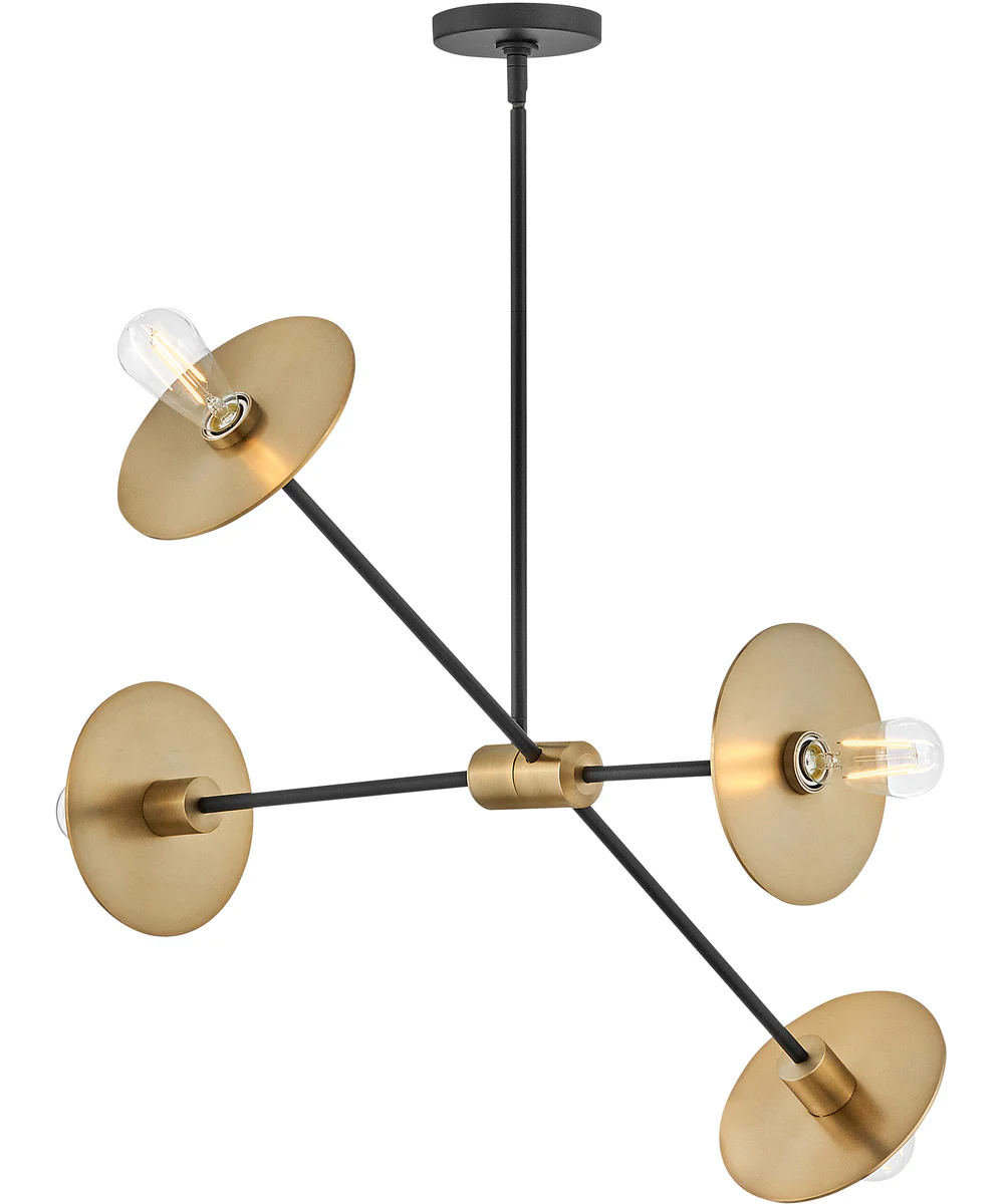 Lulu 4-Light Medium Mobile Single Tier in Lacquered Brass - Image 2