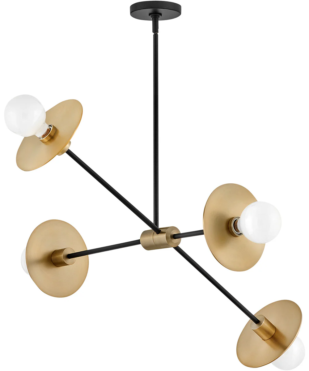 Lulu 4-Light Medium Mobile Single Tier in Lacquered Brass - Image 3