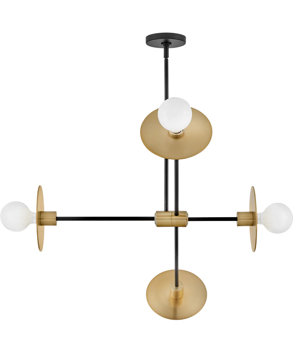 Lulu 4-Light Medium Mobile Single Tier in Lacquered Brass - Image 8