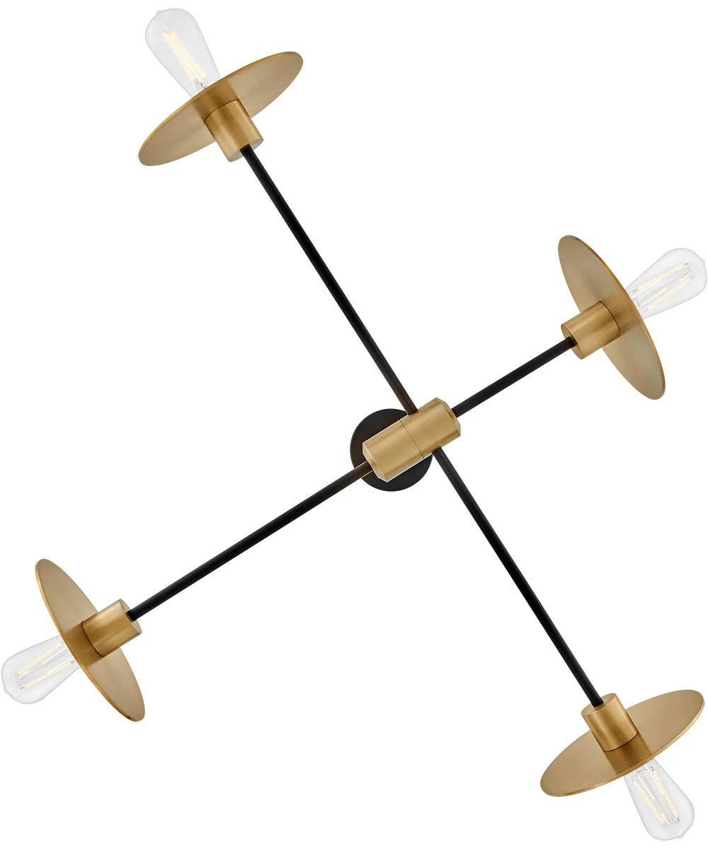 Lulu 4-Light Medium Mobile Single Tier in Lacquered Brass - Image 9