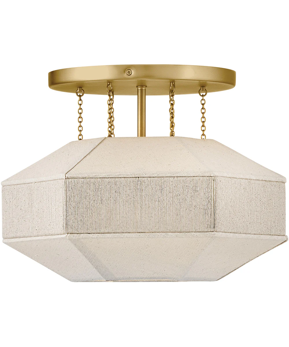 Lyla 1-Light Medium Semi-Flush Mount in Lacquered Brass - Image 3