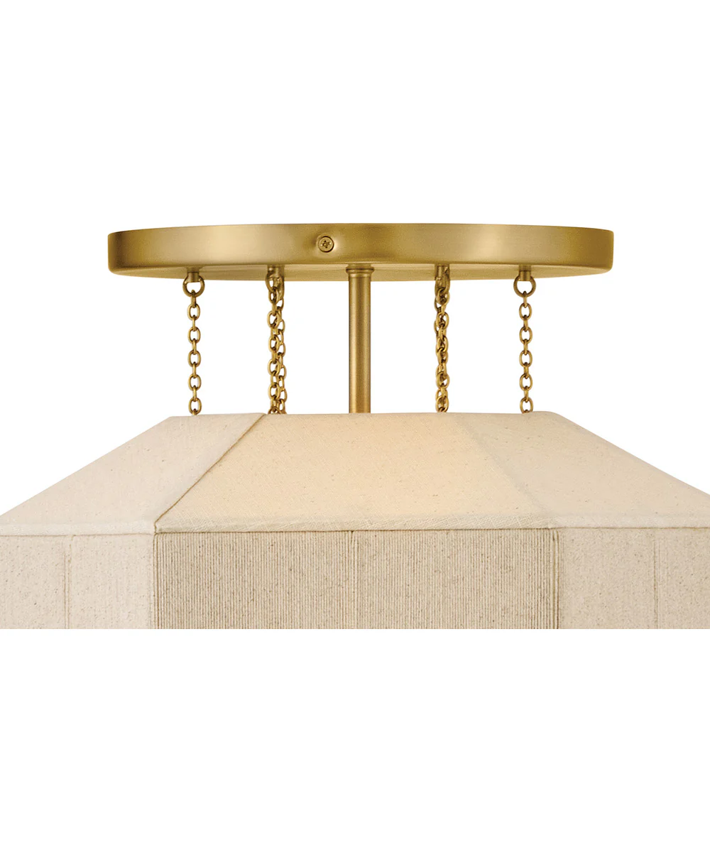 Lyla 1-Light Medium Semi-Flush Mount in Lacquered Brass - Image 6