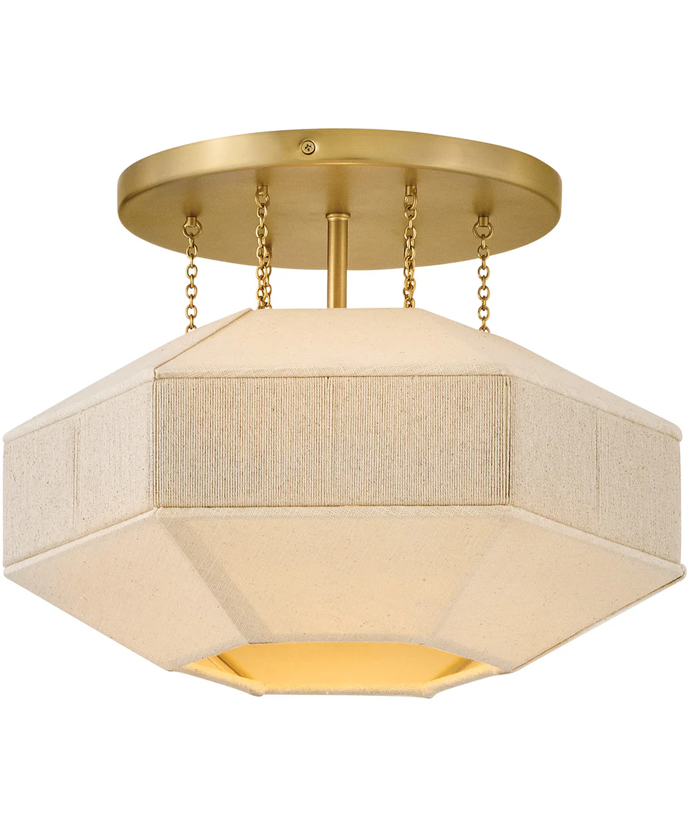 Lyla 1-Light Medium Semi-Flush Mount in Lacquered Brass - Image 8