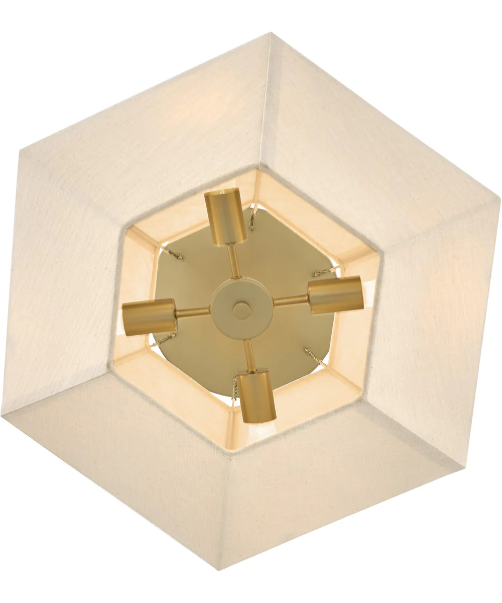 Lyla 4-Light Medium Convertible Chandelier in Lacquered Brass - Image 6