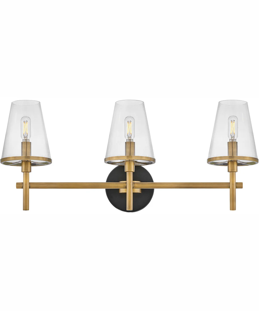 Marten 3-Light Three Light Vanity in Heritage Brass - Image 3