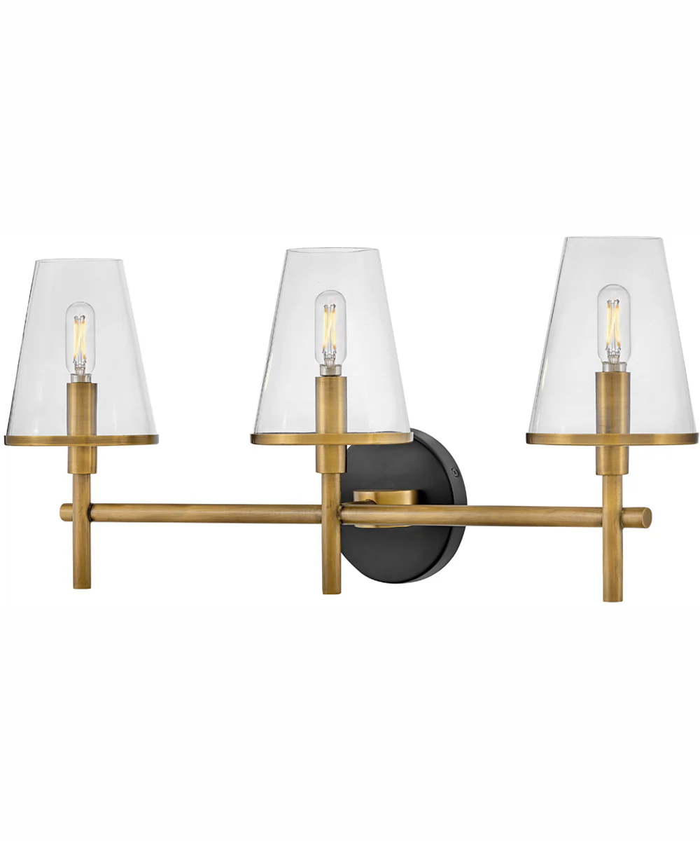 Marten 3-Light Three Light Vanity in Heritage Brass - Image 4