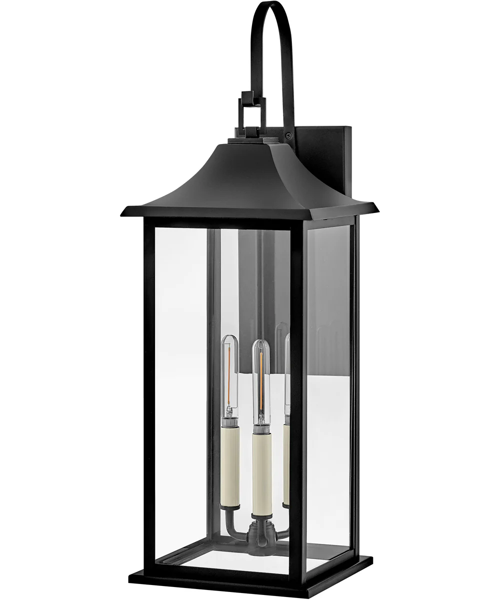 Nolan 3-Light Large Wall Mount Lantern in Black - Image 2