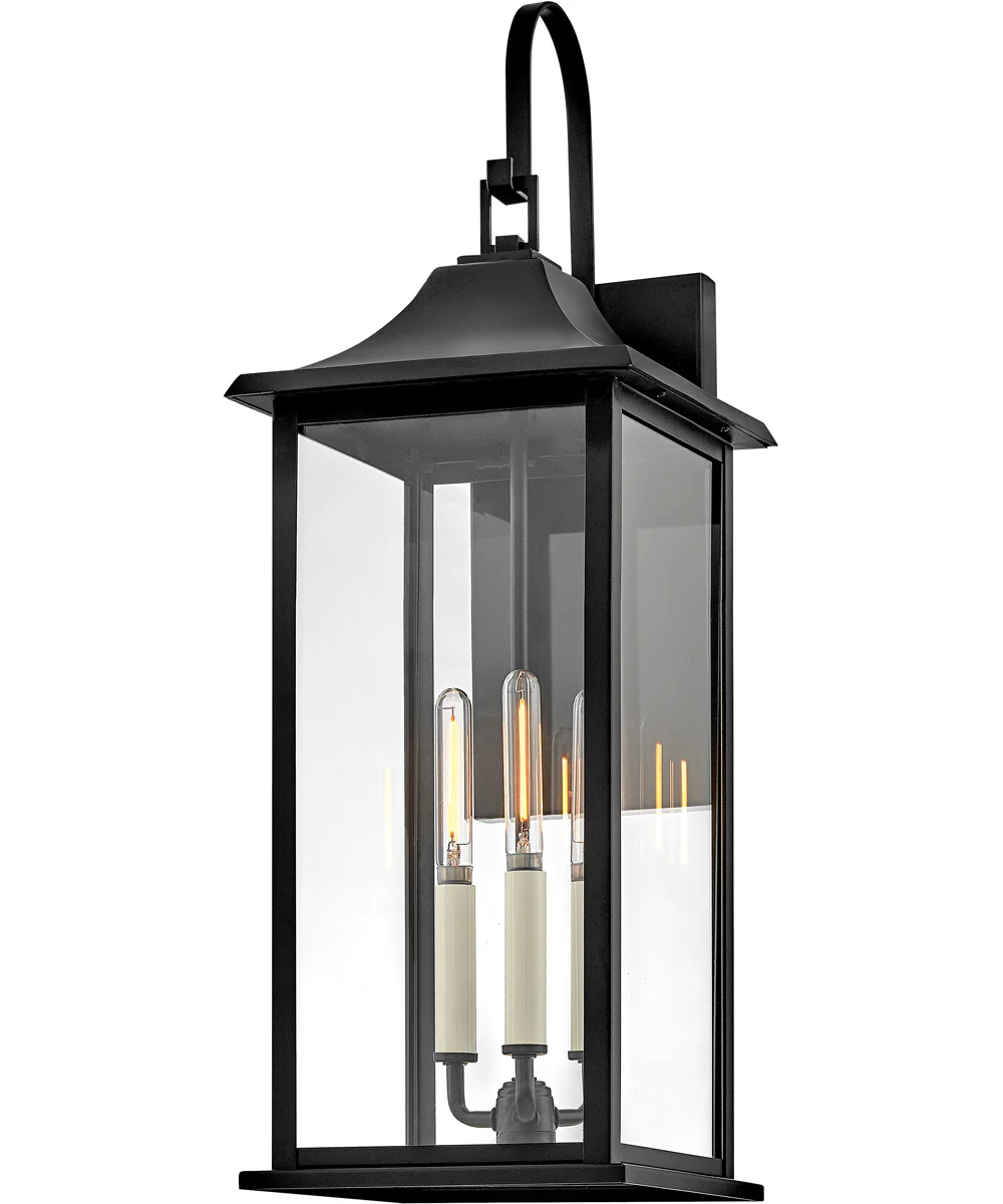 Nolan 3-Light Large Wall Mount Lantern in Black - Image 3