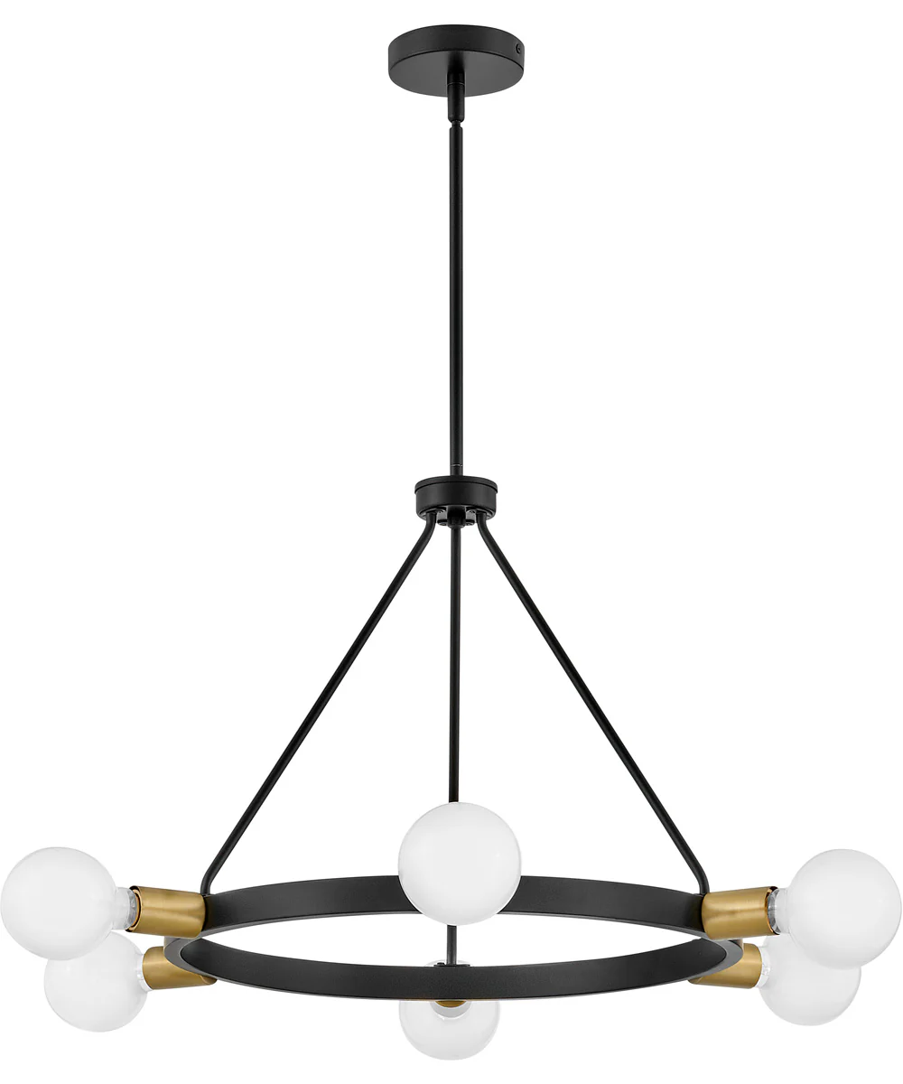 Orla 6-Light Medium Single Tier Chandelier in Black - Image 2