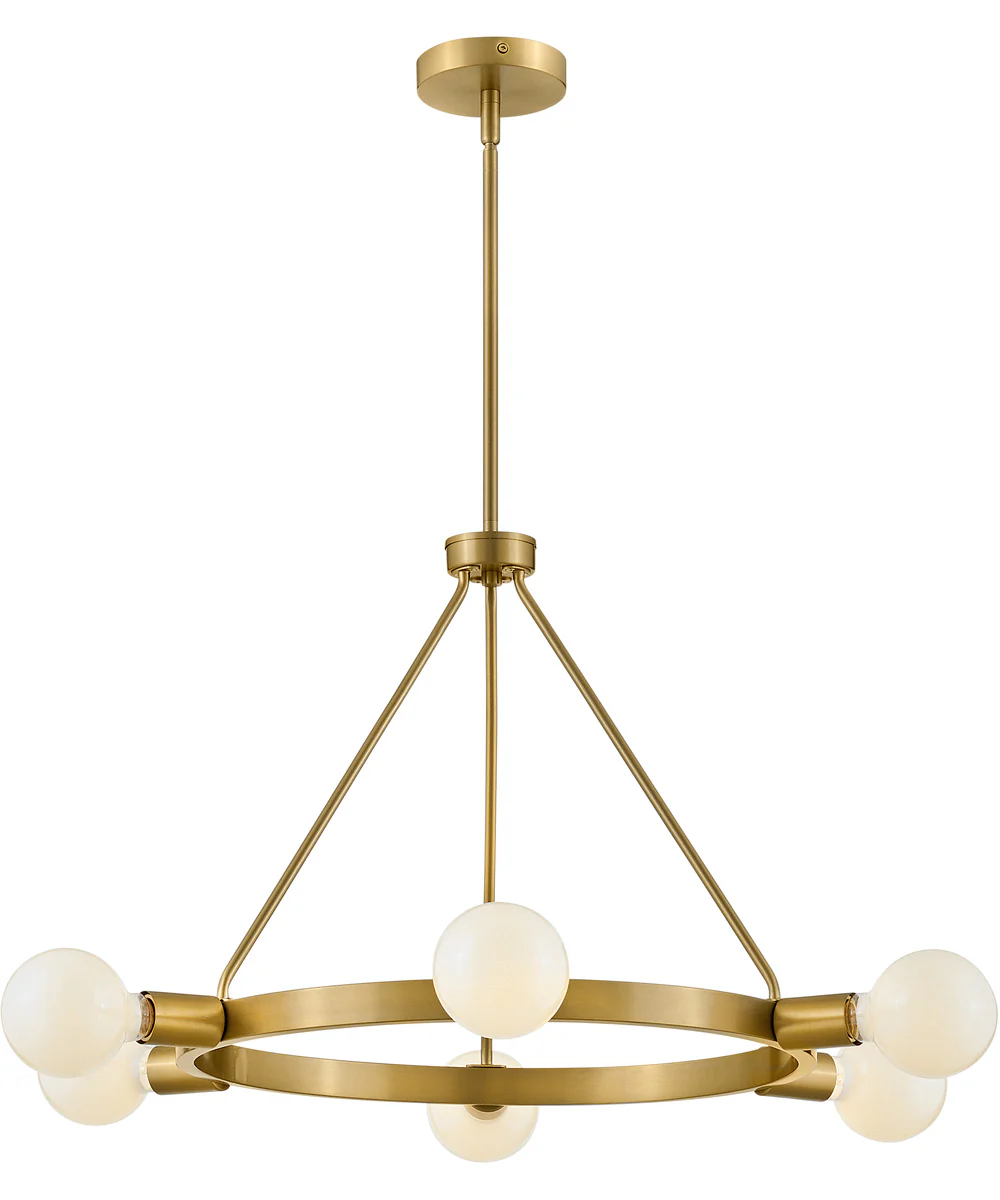 Orla 6-Light Medium Single Tier Chandelier in Lacquered Brass - Image 3