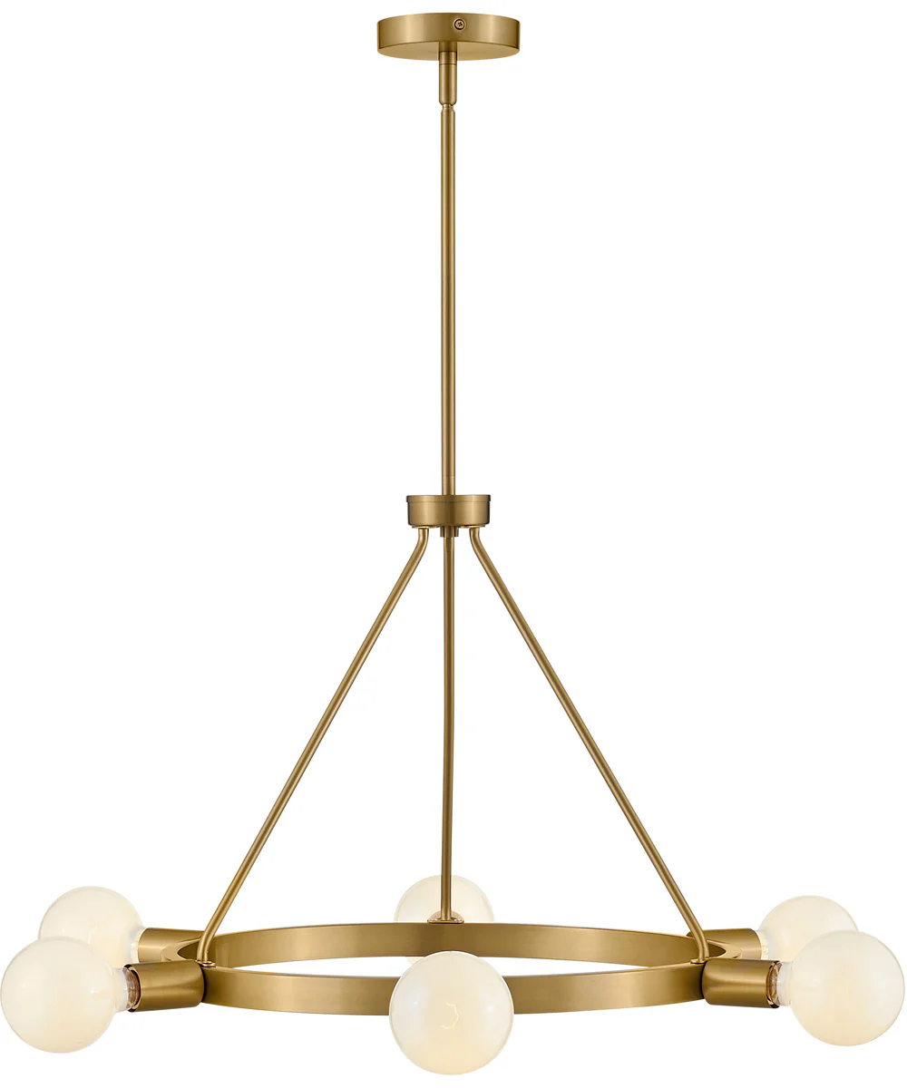 Orla 6-Light Medium Single Tier Chandelier in Lacquered Brass - Image 4