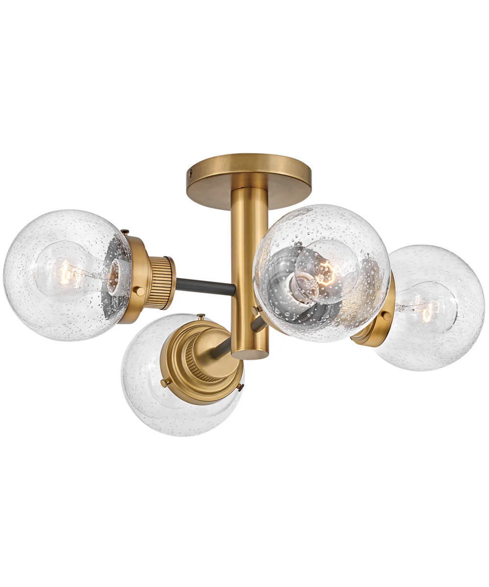 Poppy 4-Light Medium Semi-flush Mount in Black
