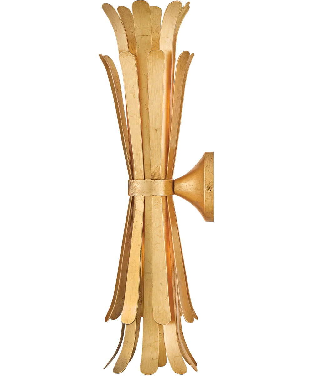 Reina 2-Light Large Two Light Sconce in Distressed Brass - Image 4