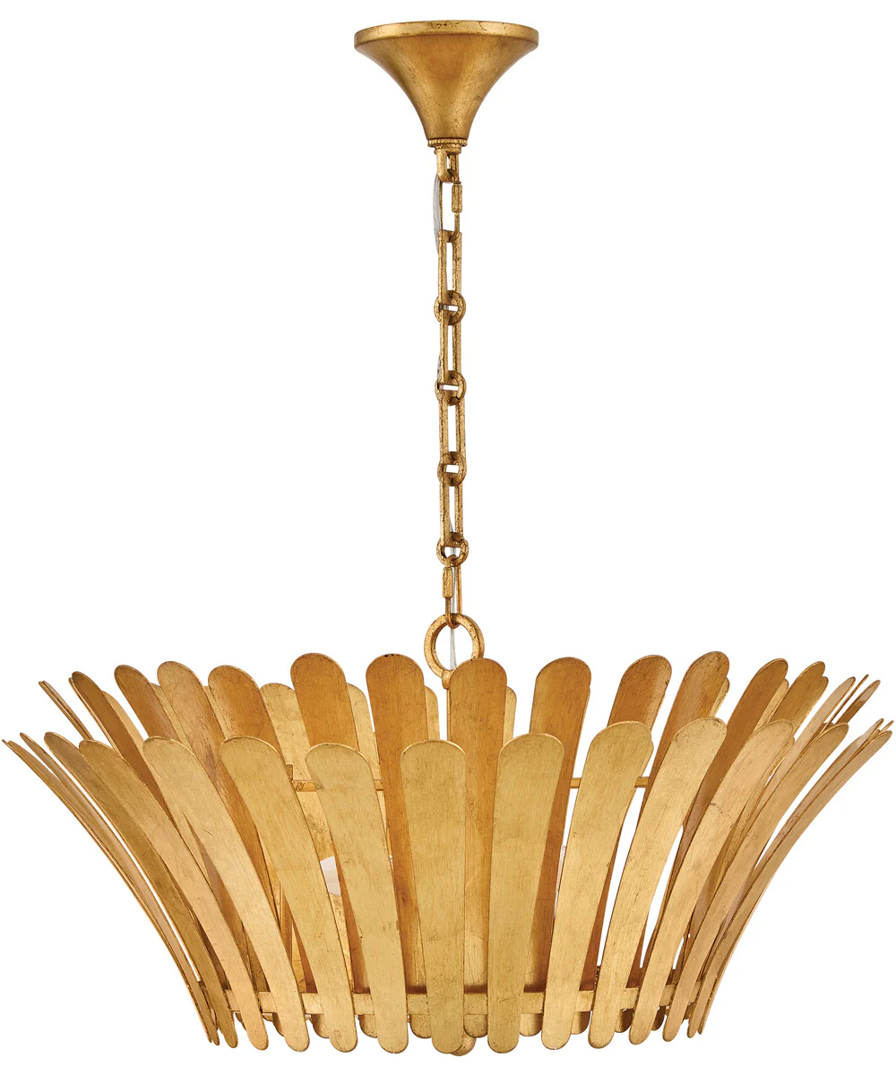 Reina 3-Light Medium Tapered Chandelier in Distressed Brass - Image 2