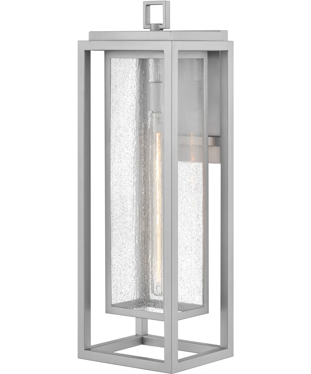 Republic Coastal Elements 1-Light Large Wall Mount Lantern in Satin Nickel