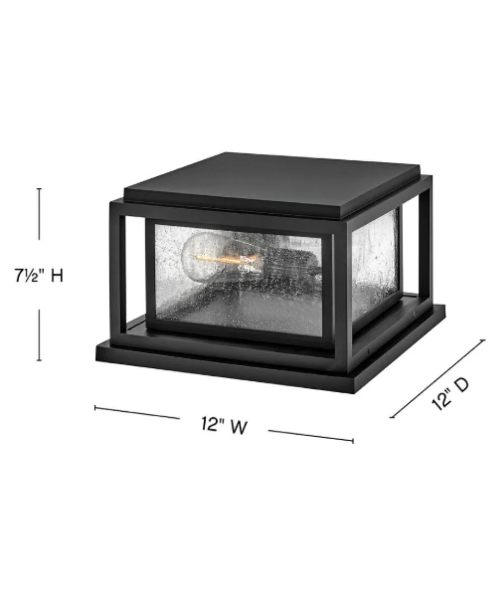 Republic 2-Light Small Pier Mount Lantern 12v in Black - Image 3