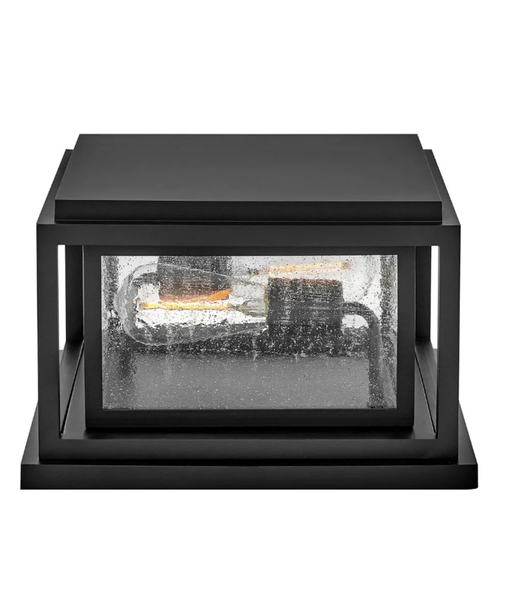 Republic 2-Light Small Pier Mount Lantern 12v in Black - Image 4