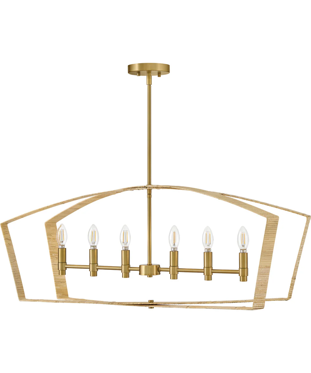 Sammi 6-Light Large Six Light Linear in Lacquered Brass - Image 2