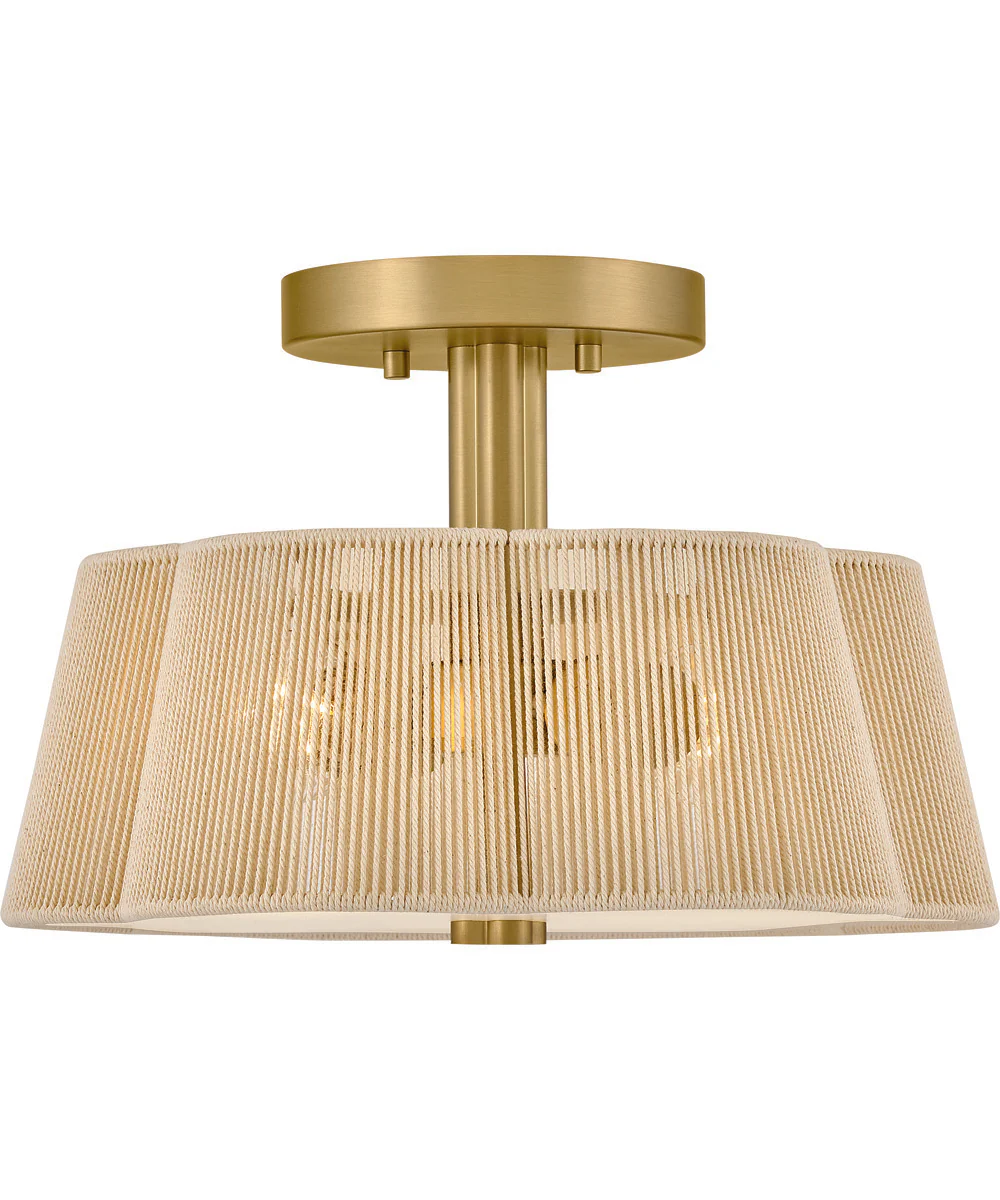Sasha 2-Light Small Semi-Flush Mount in Lacquered Brass - Image 3