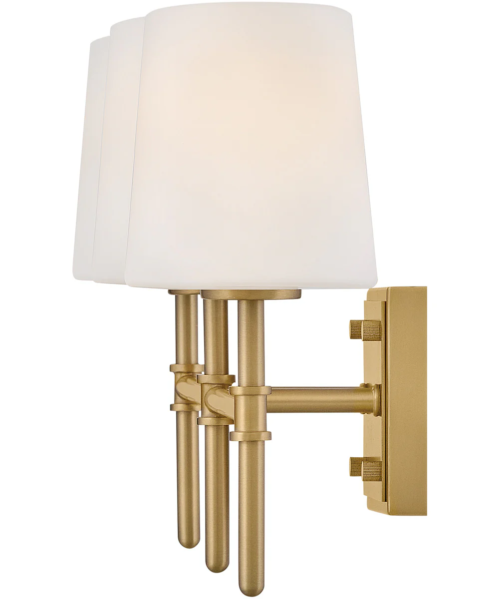 Saunders 3-Light Medium Three Light Vanity in Lacquered Brass - Image 5