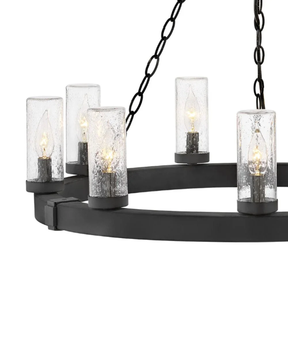 Sawyer 9-Light Medium Single Tier Chandelier 12v in Black - Image 4