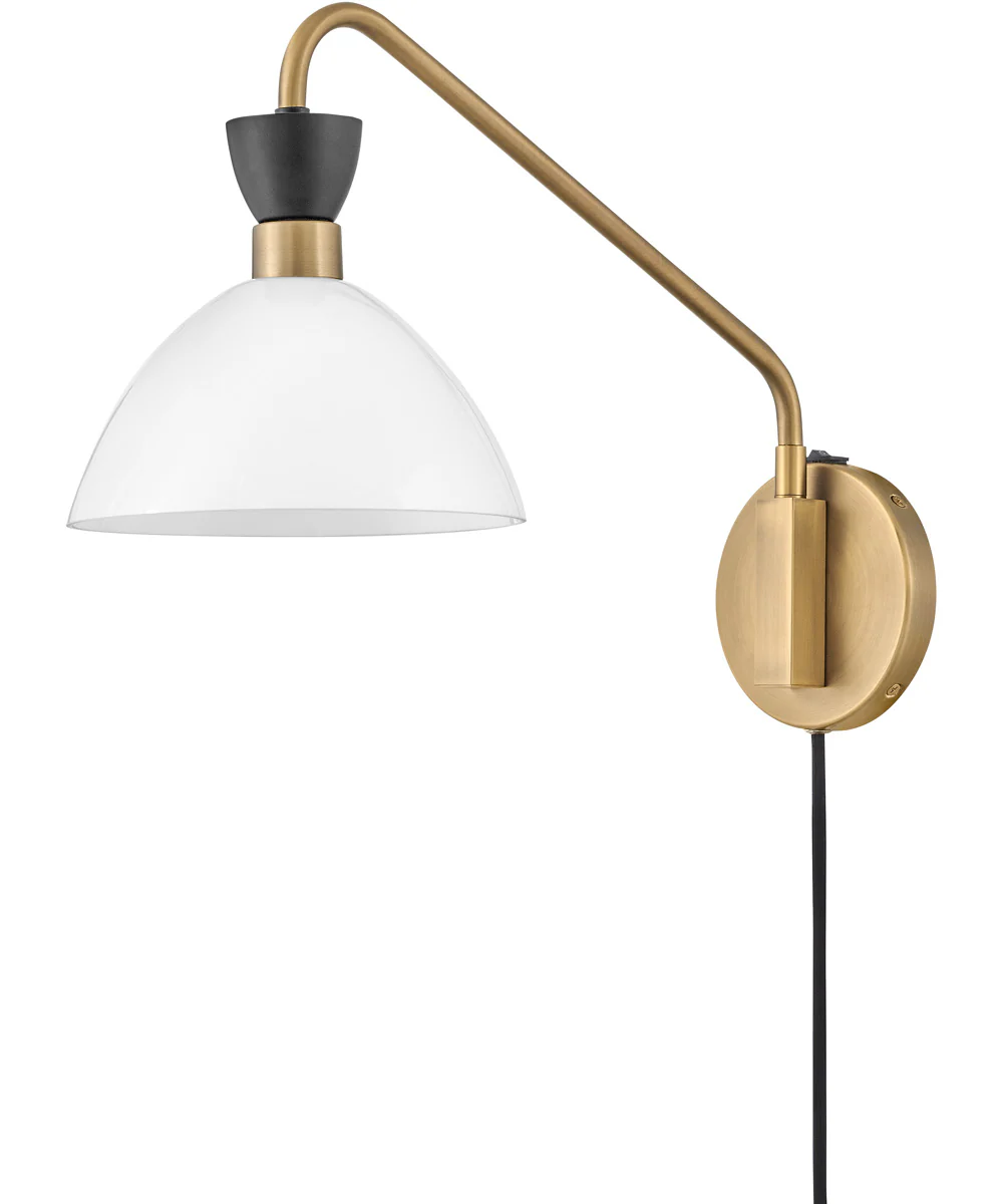 Simon 1-Light Medium Single Light Plug-In Sconce in Black - Image 2