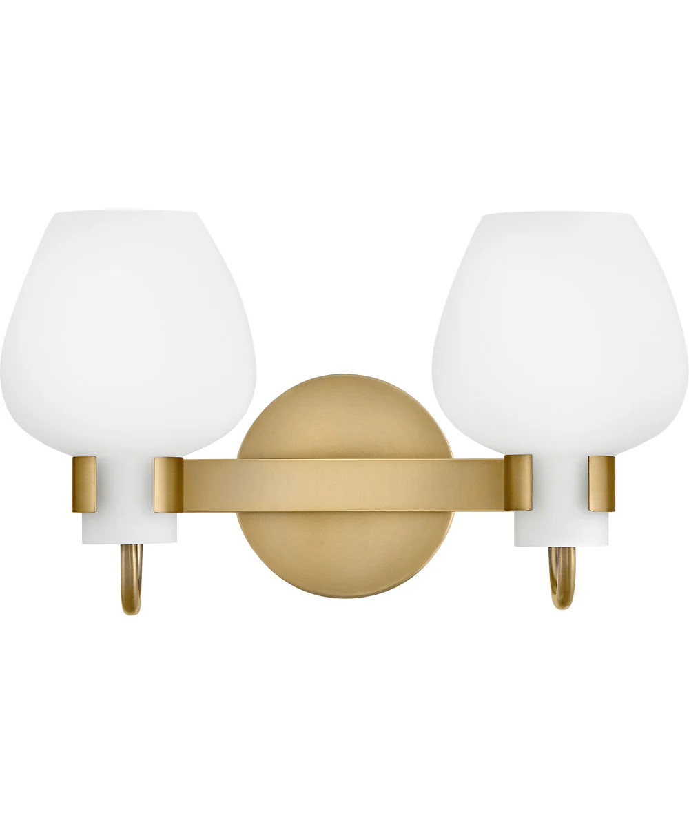 Sylvie 2-Light Small Vanity in Heritage Brass