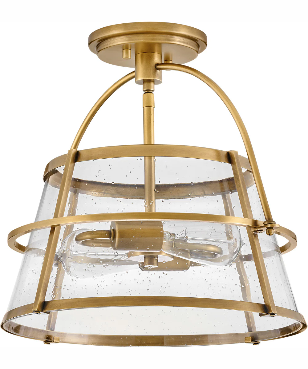 Tournon 2-Light Medium Semi-Flush Mount in Heritage Brass - Image 2