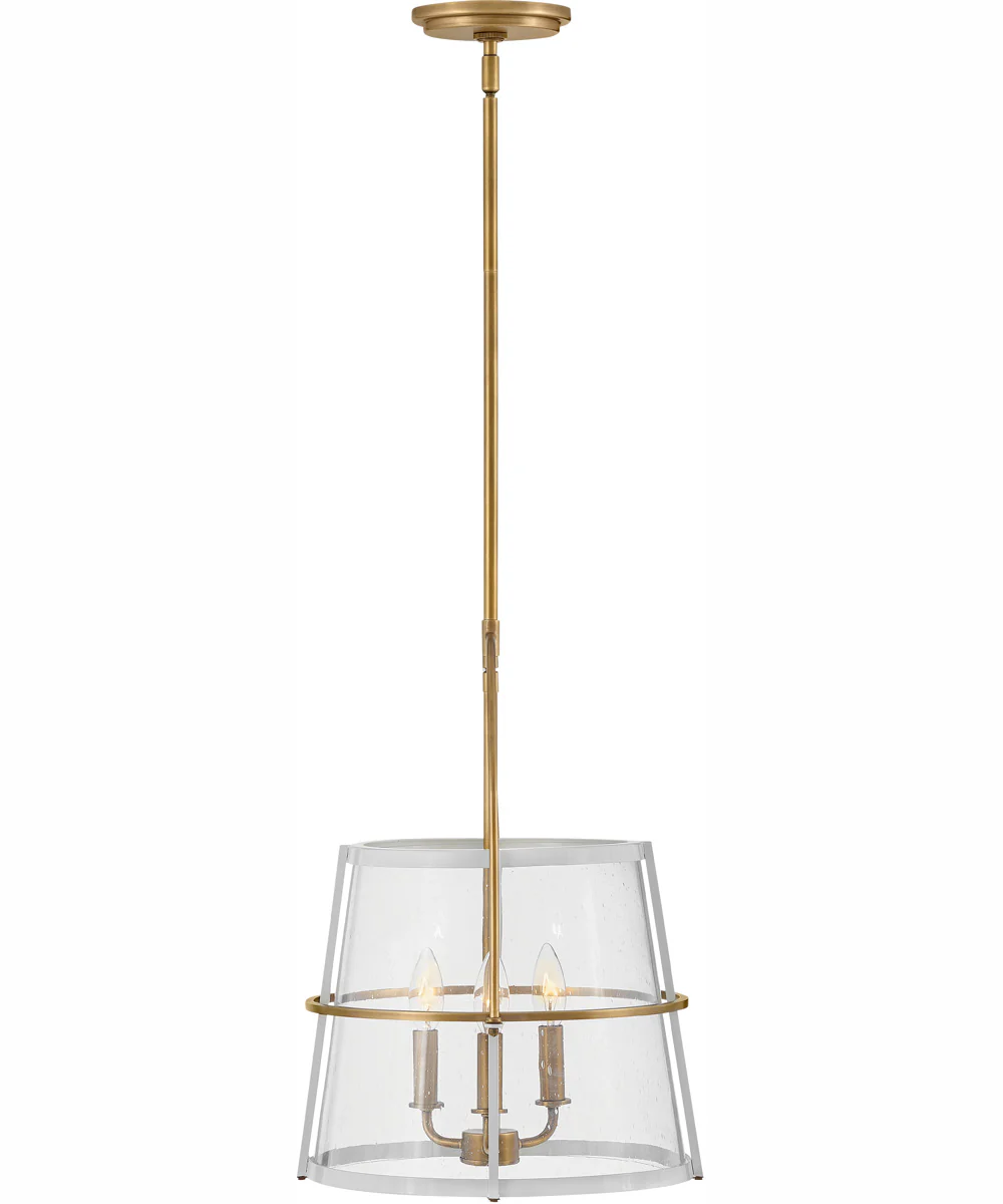 Tournon 3-Light Medium Pendant in Heritage Brass with Polished White Accents - Image 5