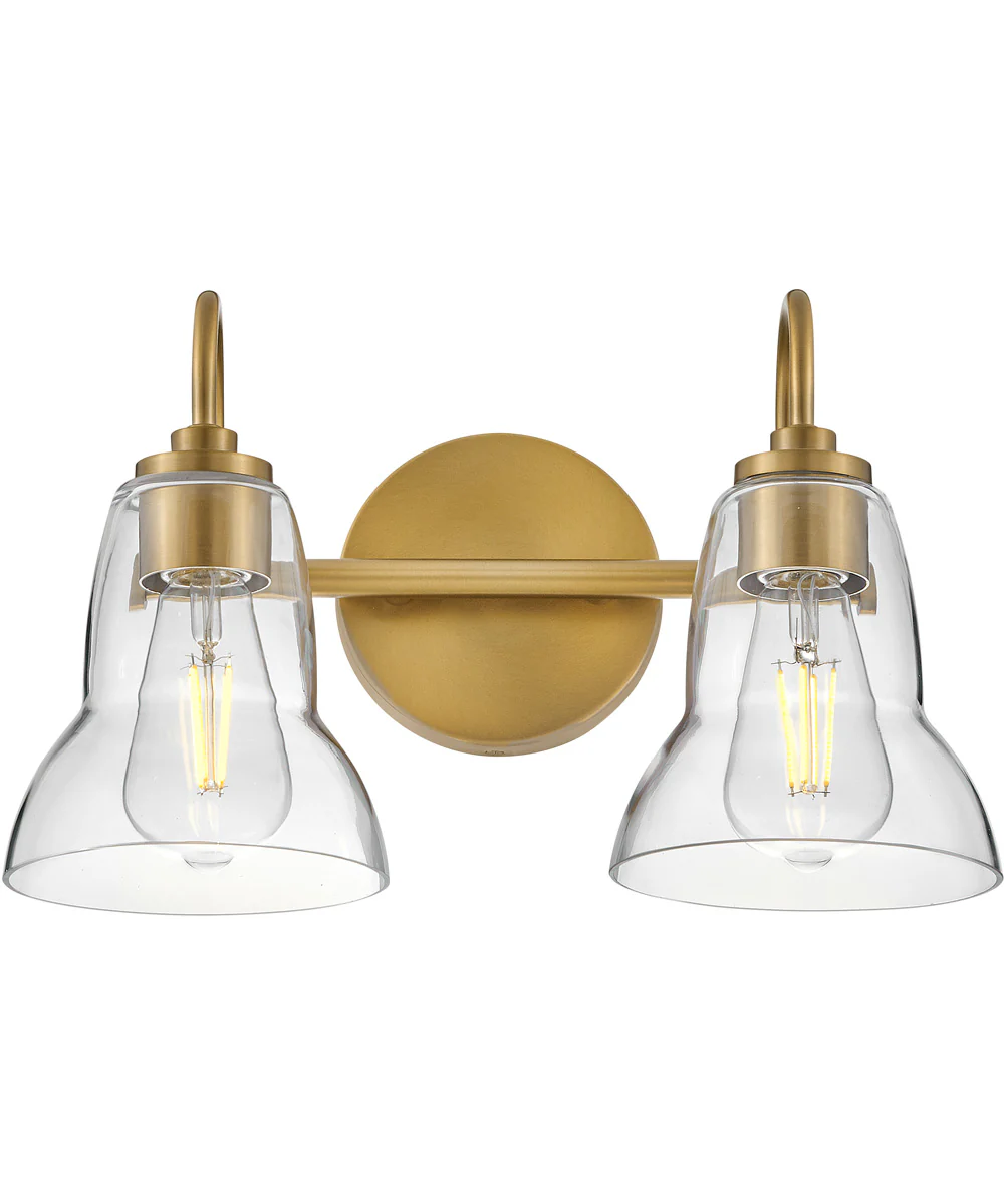 Vera 2-Light Small Two Light Vanity in Lacquered Brass - Image 4