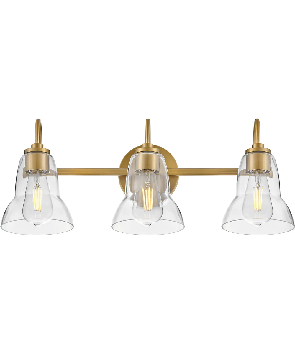 Vera 3-Light Medium Three Light Vanity in Lacquered Brass - Image 4