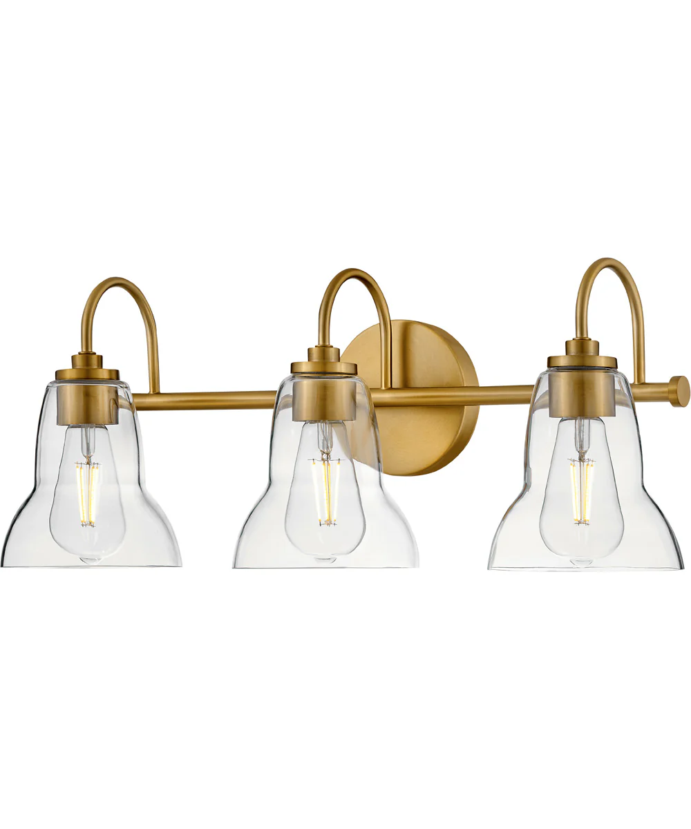 Vera 3-Light Medium Three Light Vanity in Lacquered Brass - Image 6